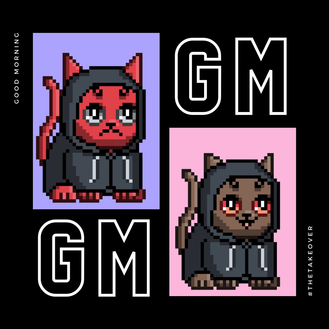 GM from my <a href="/MooncatzNFT/">Mooncatz</a> hoodie gang! 🐱

#TheTakeover 🟪