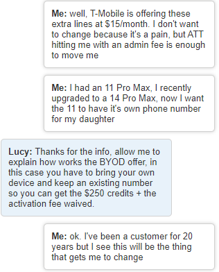 SeaTJK's tweet image. I've had an @ATT line since 2001 (when it was Cingular!), but they want $35 from me more than my continued business, so hey @TMobile, you're looking pretty fine!