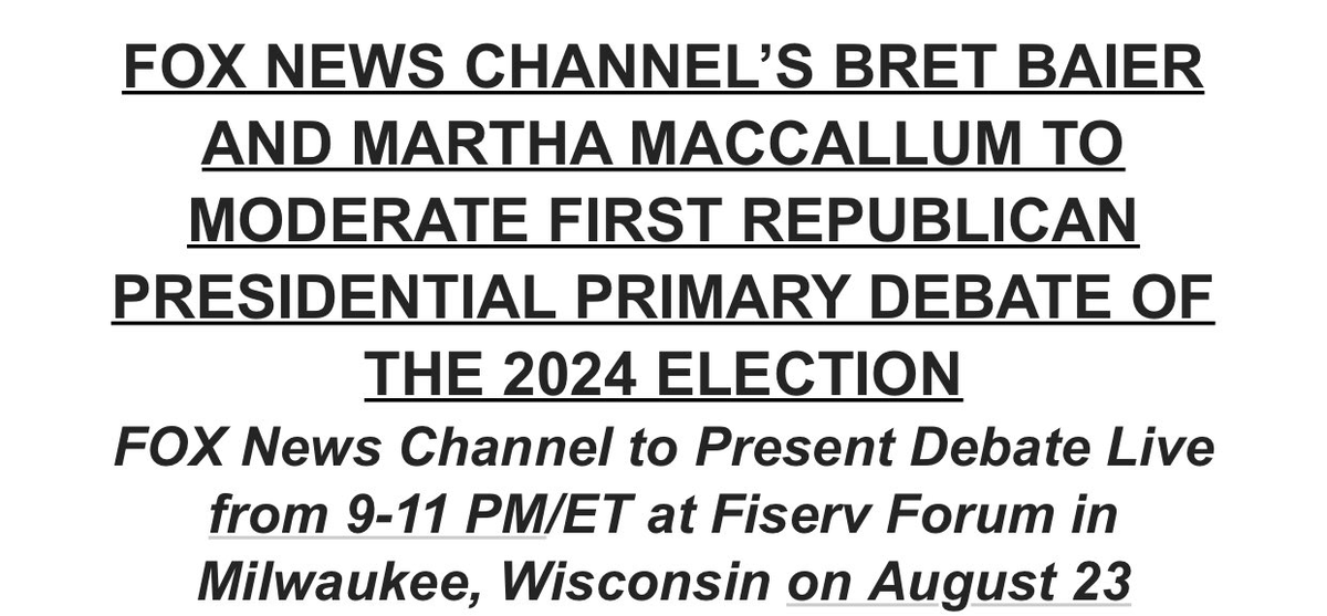 I was right. He's going to host the first RNC debate.

MAGA in shambles 🤣🤣
