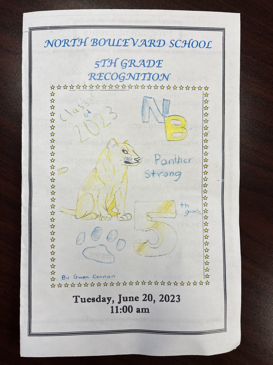 Congratulations to our 5th graders at North Boulevard on their ceremony today. Thank you to the staff, families and peers who provided so much support. #PeqPantherPride
