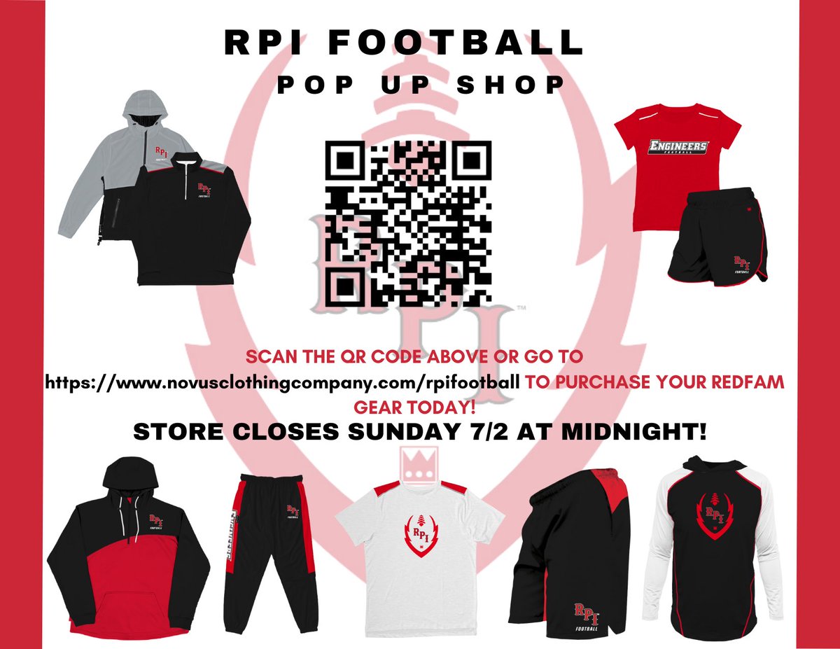 New RPI Team Shop is here! Get your #REDFAM gear while supplies last.