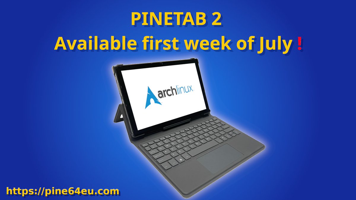 pine64eu's tweet photo. Restock of #PinePhone Pro, #Pinecil V2, #PinePhone keyboard case and other popular hardware last week of June❗️

New arrivals include 65W GaN #PinePower PSU

#PineTab 2 will be available first week of July 🥳 https://t.co/riz9C4x8nb
