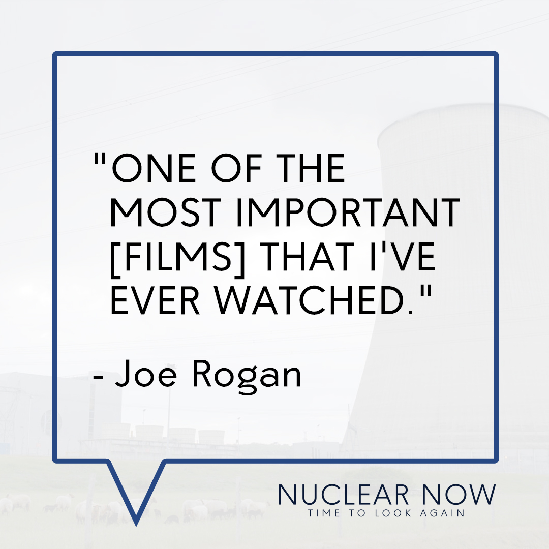 'One of the most important [films] that I've ever watched.' – @JoeRogan Available on Video On Demand, explore the possibility of overcoming climate change through the power of nuclear energy in @TheOliverStone's #NuclearNowFilm. nuclearnowfilm.com