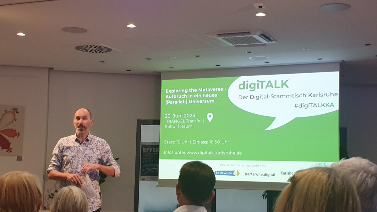 Und mal wieder geht's bei uns um #DigitalTransformation! Heute zeigt unser Karls-Dozent Thomas Zorbach Einblicke ins Metaverse #digitalkKA <a href="/karlshochschule/">Karlshochschule</a> <a href="/KA_digital/">karlsruhe.digital</a> <a href="/kanews/">ka-news.de</a> <a href="/vmpeople/">Thomas Zorbach</a>