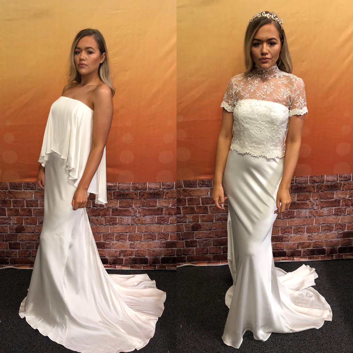 ZipyardNewbrdge's tweet photo. Before 👉 Silk bandeau style wedding dress
Alteration 👍 Removed silk overlay &amp; taken in sides of dress 
👍 Created separate high neck jacket in detailed lace
👍 Handstitched stunning intricate trim to sleeves,neckline &amp; hem. 
👍 Finished at back with row of satin covered buttons https://t.co/a3CyoFku8U