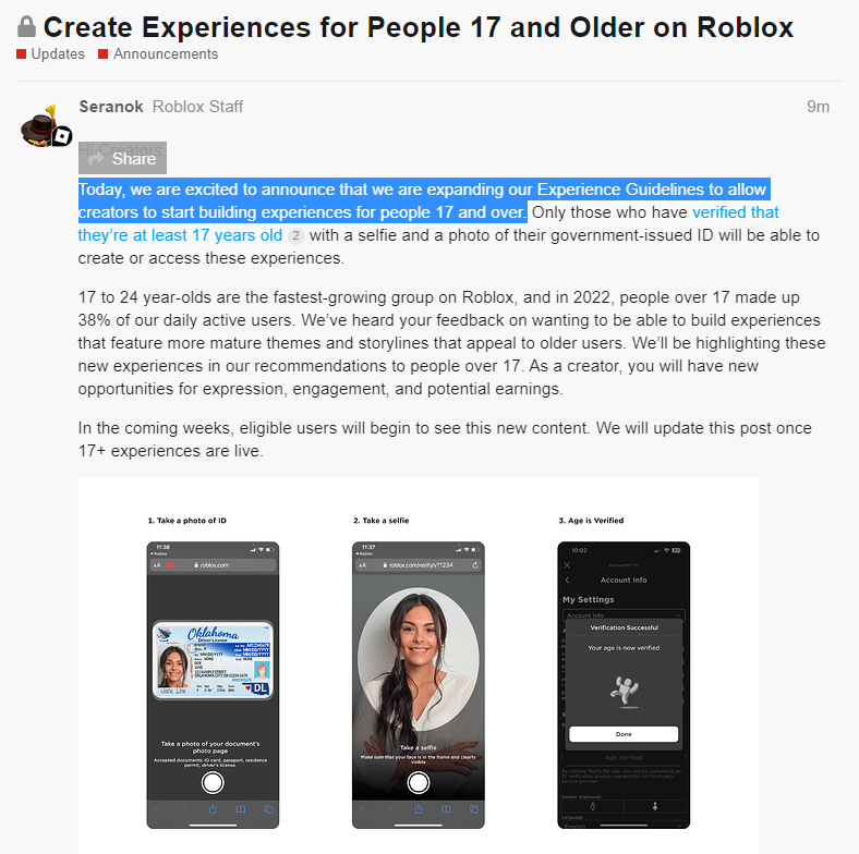 Introducing Experiences for People 17 and Older - Roblox Blog