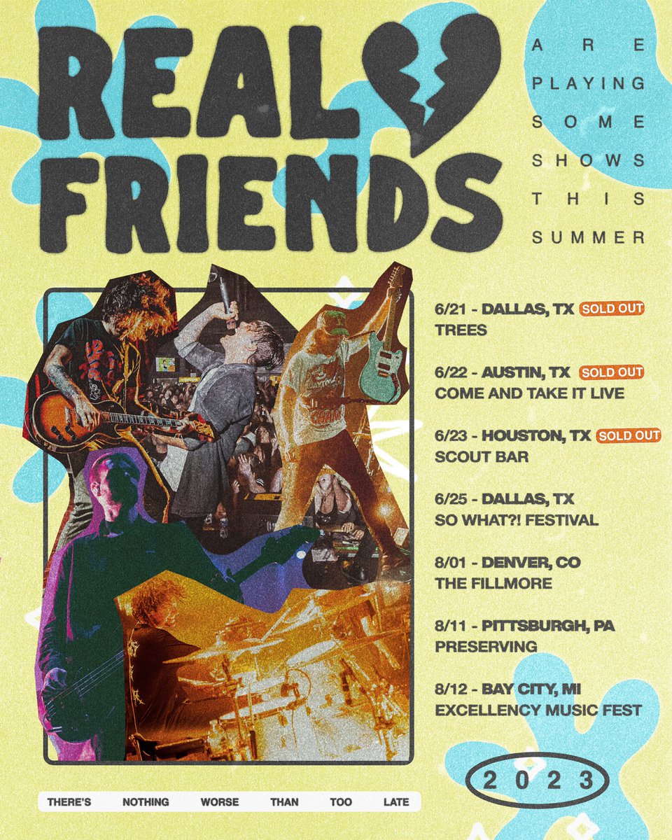 realfriendsband's tweet photo. REAL FRIENDS ARE PLAYING SOME SHOWS THIS SUMMER. 💔 https://t.co/X4BaVgHEen