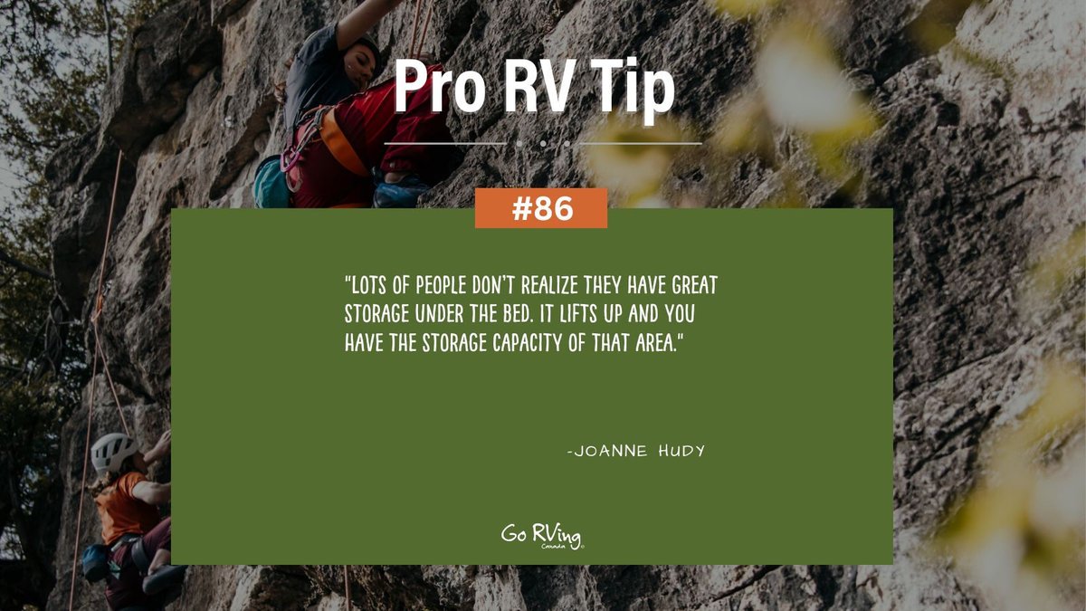 Unlocking the secrets of RV storage!

Thank you, Joanne!

#ProTipTuesday #GoRVingCanada #RVLife #RVLifestyle