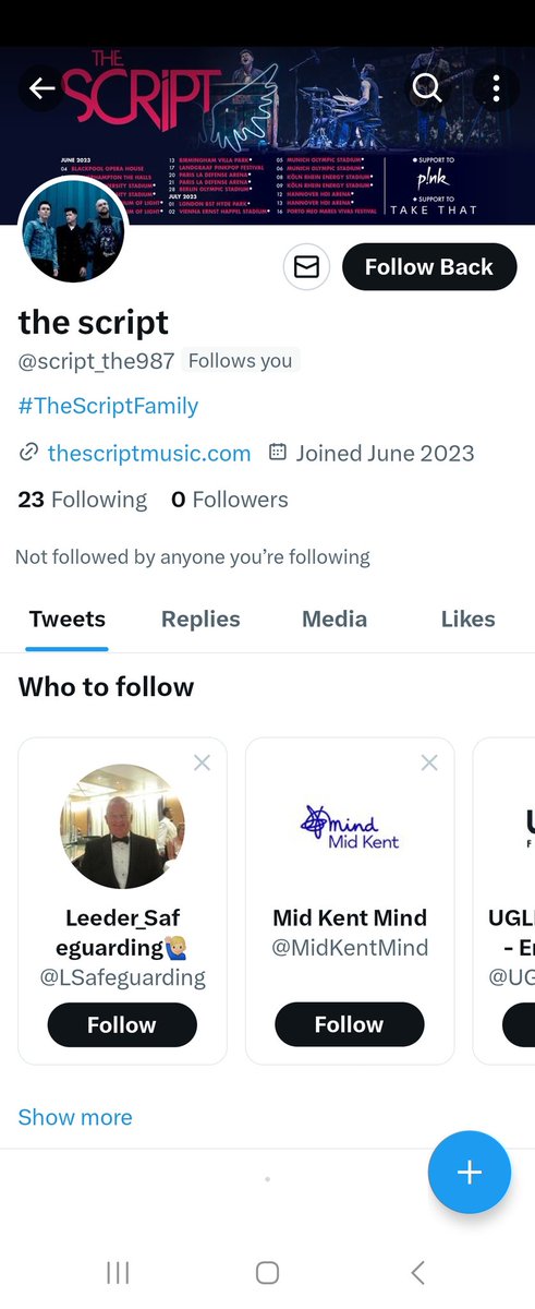 Another one reported & blocked!  #TheScriptFamily
