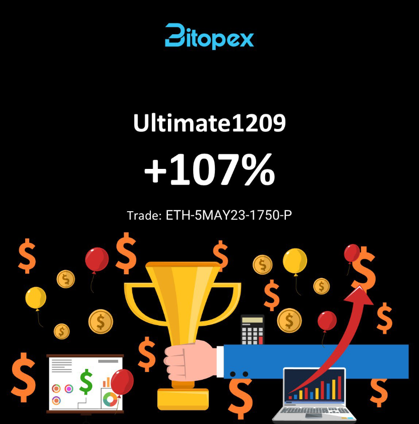 BitopexIO's tweet photo. Good job, Ultimate1209! +107% of profit is pretty amazing, and there will definitely be more where that came from! 😎
Check out the open beta of https://t.co/ELztd2jfzL and who knows, your big trade might show up here too 👀
#Bitopex #CryptoOption https://t.co/R51AFl9RBR