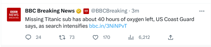 Ship of 700 sinks @🇬🇷—desperate men, women, kids bc 1/3 of Pakistan underwater in Sept flood, + Syrians from war—BOTH crises bc of #ClimateCrisis.
#Titanic disaster-tourists—5 elites in sub, $250k to gawk at sunken ship—breathless global headlines, as MSM buries #ClimateRefugees.