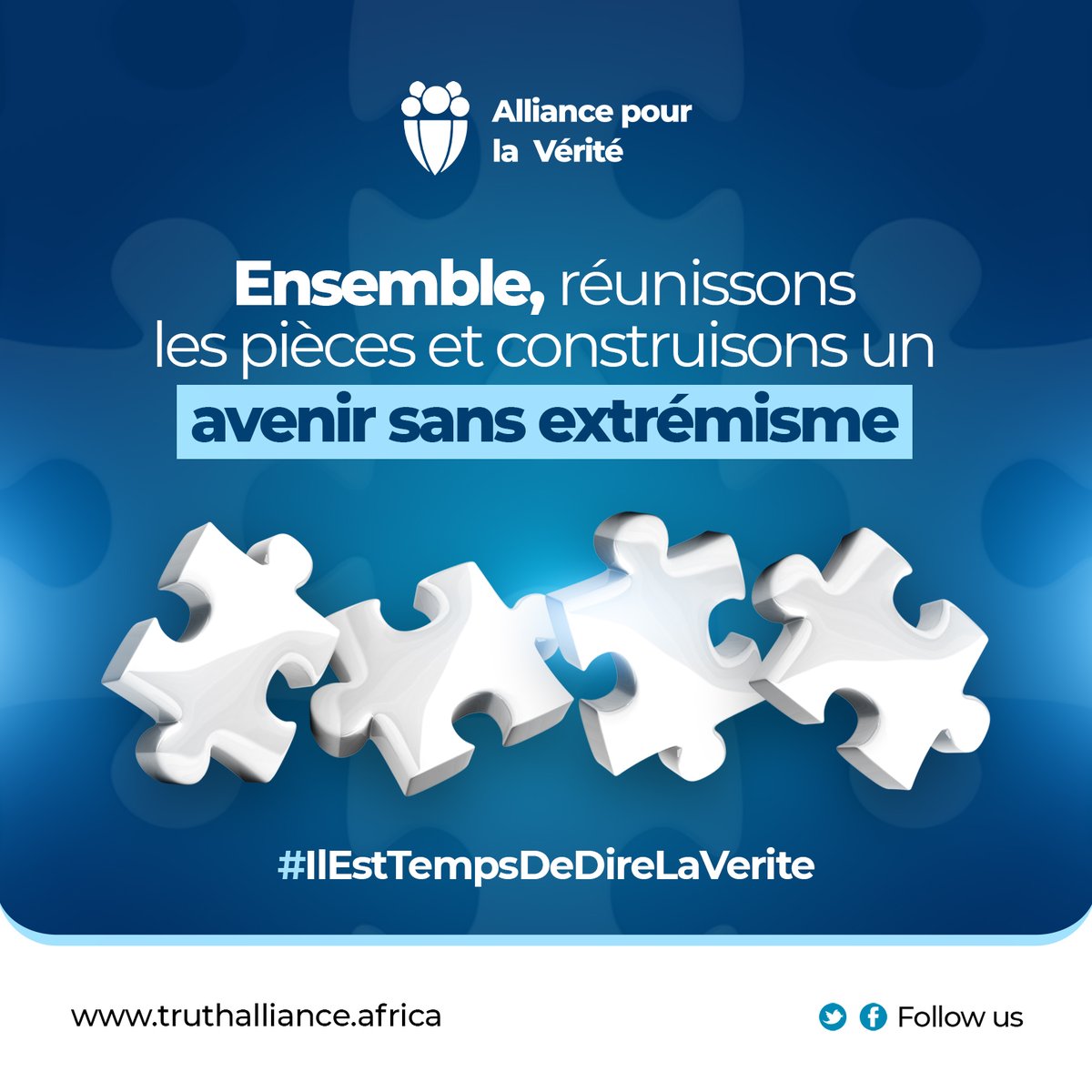 Ensemble, réunissons les pièces nécessaires pour construire un avenir sans violence.
#IlEstTempsDeDireLaVerite #Paix #CohesionSociale