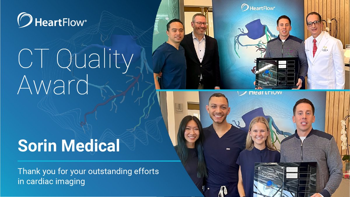 Heartflow's tweet image. Congrats to Sorin Hospital in New York for winning their 2nd consecutive award in CT imaging! Your commitment to excellence is truly inspiring. We are proud to be a part of your success &amp;amp; look forward to continuing to revolutionize precision heartcare w/ you all. @sorinmedicalny