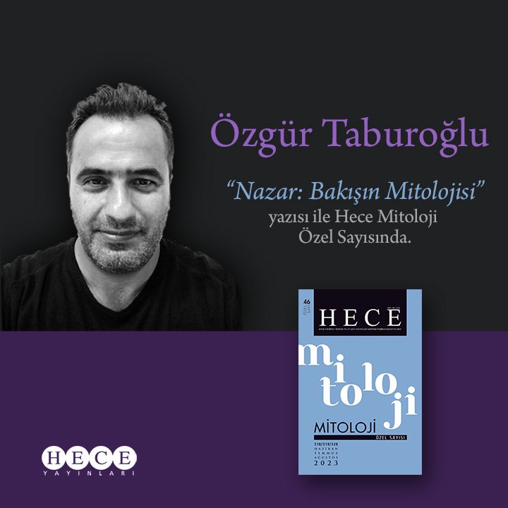 🪶 Özgür Taburoğlu yazdı.
♦️ “Nazar: Bakışın Mitolojisi”
📌 Hece Mitoloji’de
@OzgurTaburoglu