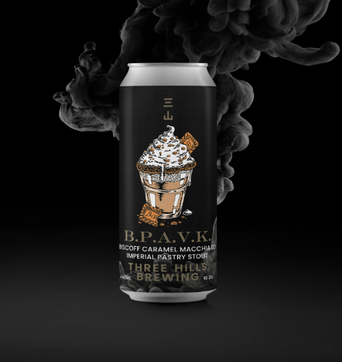 @threehillsbrew - B.P.A.V.K Biscoff Caramel Macchiato 10%.
Infused with Yellow Bourbon dark roast Brazilian coffee, Sri Lankan cinnamon & a delectable caramel flavour, this version of B.P.A.V.K is roasty & decadent with a hint of spice.