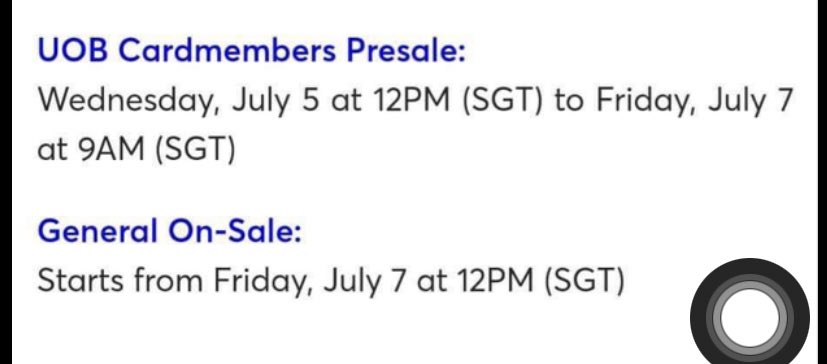 A reminder to all my Filo moots

If you’re planning to go to SG for the Eras tour, the ticket selling is gonna be on July 5 and 7 which is like in TWO WEEKS from now. So better think twice on buying that plane ticket out of excitement. But if you have the money to splurge, PENGE!