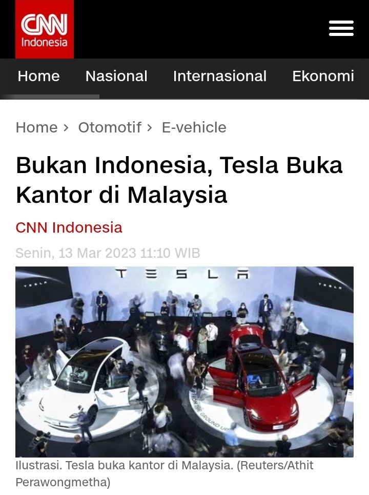ferizandra's tweet photo. Kalo benar perusahaan otomotif dunia berlomba2 investasi di sini, kenapa Tesla malah buka kantor di Malaysia...? 🤔 https://t.co/5KouqVbINa