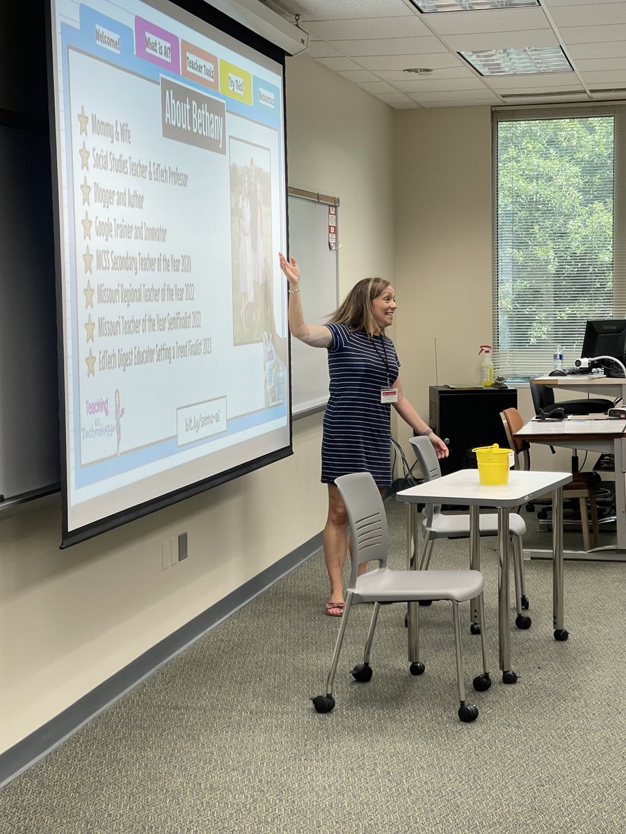 ⁦@Bethany_Petty⁩ presenting “AI in the Classroom: 5 Tools for Teachers at #edtechsemo!