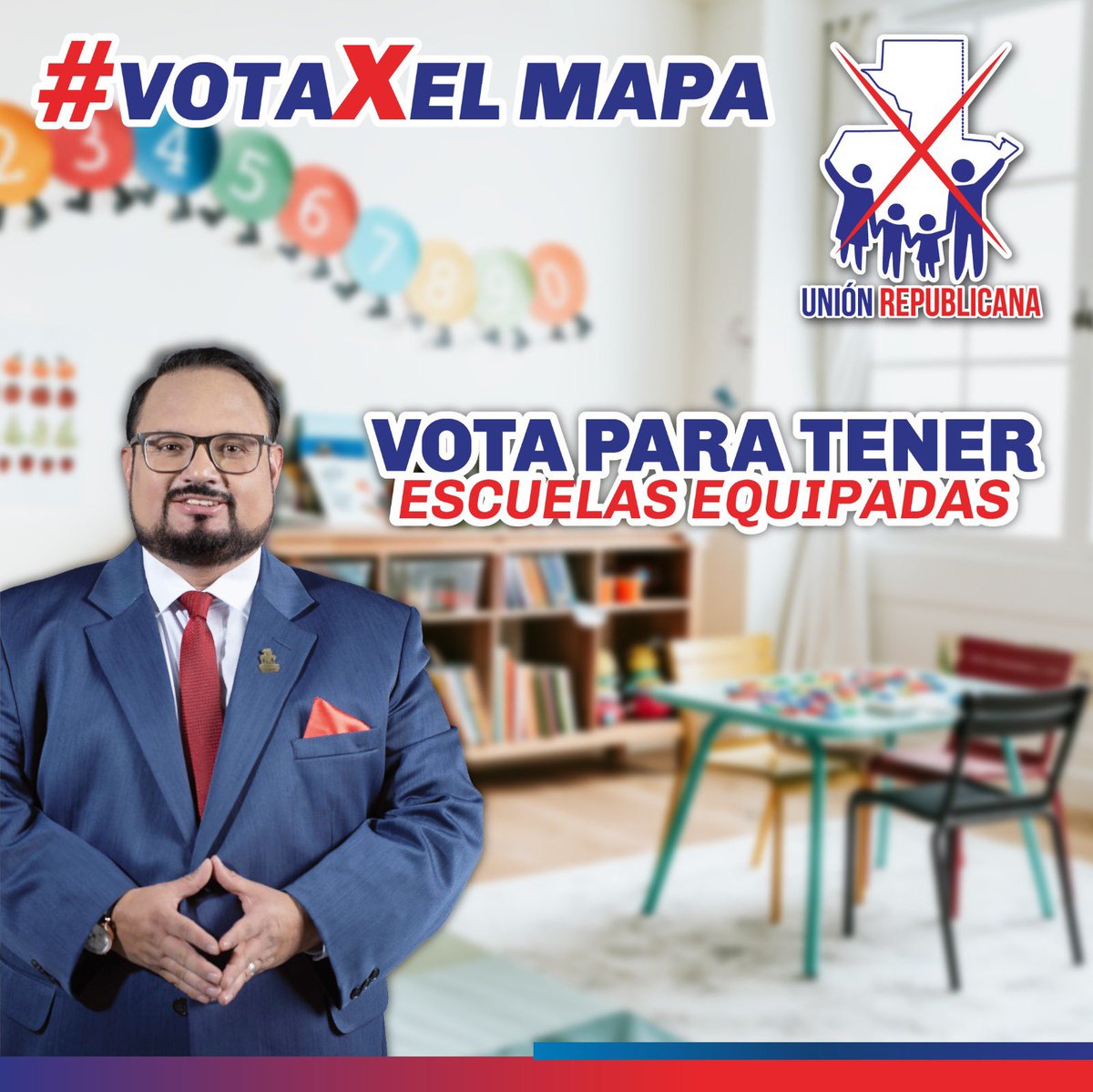 🔵⚪️🔴 Este 25 de Junio vota para tener escuelas equipas porque para Unión Republicana la infraestructura es importante para que los niños accedan a la educación 🇬🇹

Este 25 de junio MAPA VISTO, MAPA MARCADO. 🔵⚪️🔴
#mapavistomapamarcado #Unionrepublicana #Somosunion #UnionxGuate