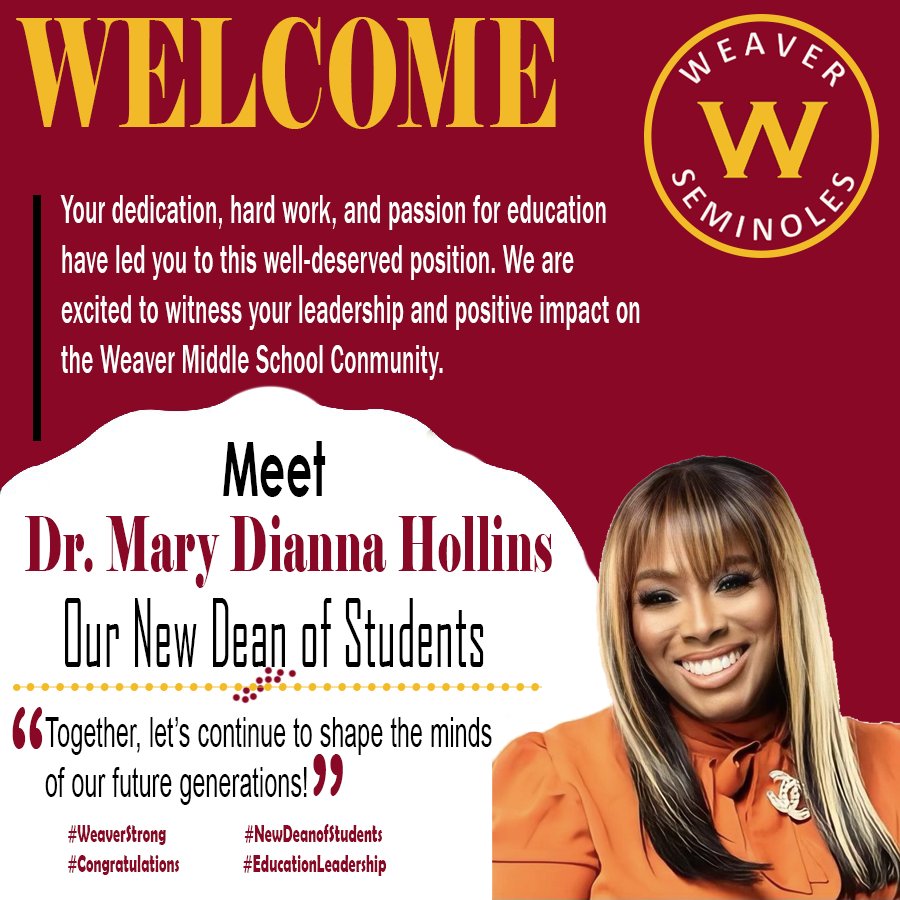 It's terrific Tuesday! Let's welcome Dr. Hollins to the Seminole family as our new Dean of Students!
