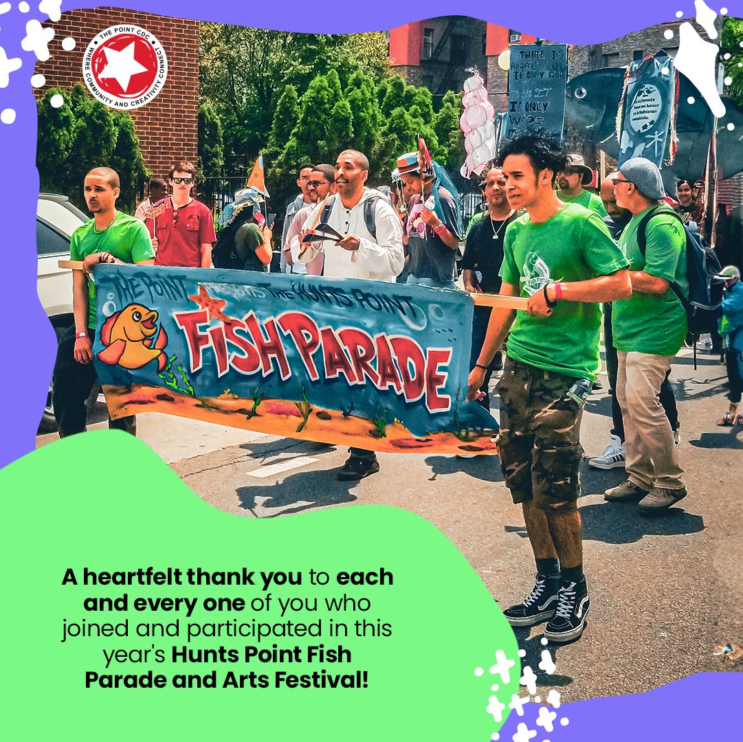 THEPOINTCDC's tweet photo. π£ Thank you all for joining our Hunts Point Fish Parade and Arts Festival! Your support made it unforgettable. Stay tuned for updates and pictures as we eagerly await next year's parade! ππ #fishparade #huntspoint #artfestival #Bronx #southbronx https://t.co/bS8BaaT6aq