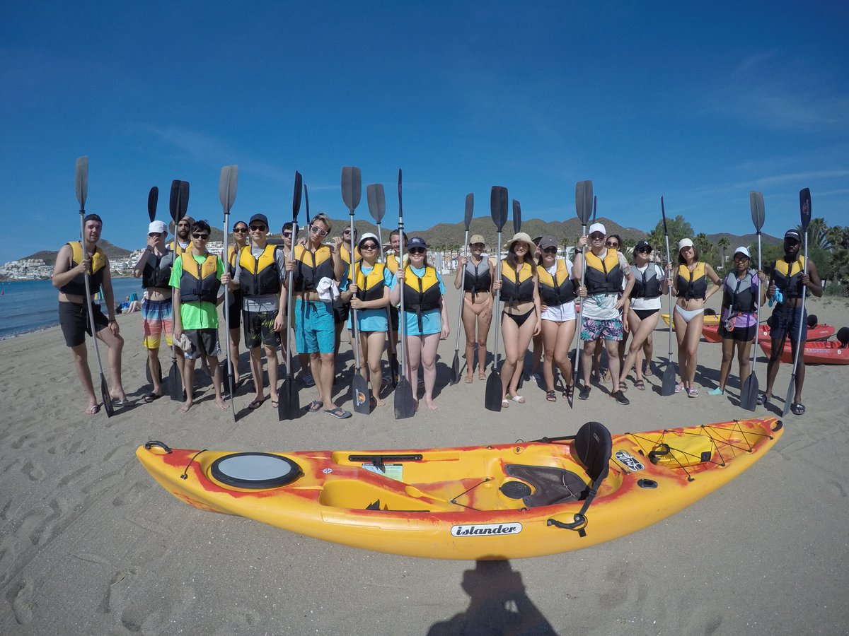 studyabroadual's tweet photo. A fantastic day basking in the beauty of Almeria's beaches with our incredible students! We had a blast kayaking, snorkeling, soaking up the sun, and feeling the warm sand between our toes 😍
What more could you possibly wish for during this amazing summer? 😎🌊
@unialmeria https://t.co/1qQDmJICtX