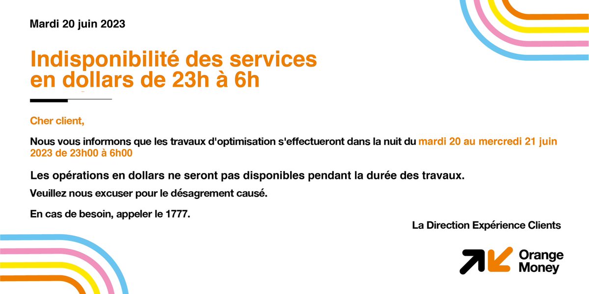 Communication Importante 
#OrangeMoney