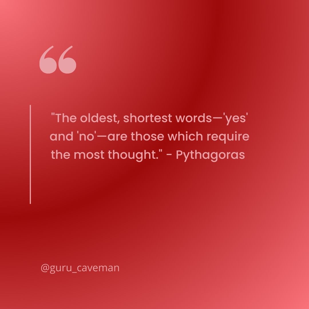 'The oldest, shortest words—'yes' and 'no'—are those which require the most thought.' - Pythagoras #Communication #writerslife #writingcommunity #creativewriting
#Quotes #Success #love rb.gy/ch08m