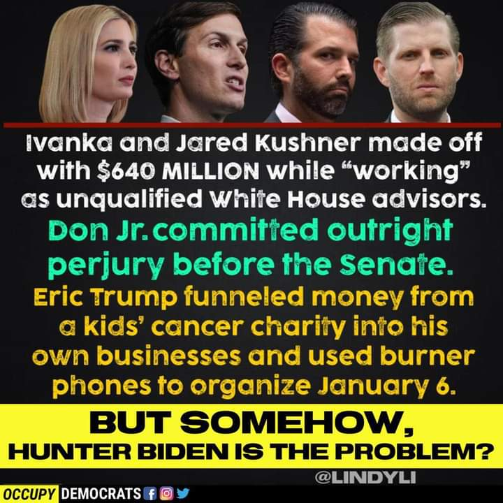 The Trump CRIME Family: Ivanka & Jared Kushner Don Jr. Eric Trump. $2 billion Saudi Arabia Hunter Biden Jack Smith #theview #morningjoe #deadlinewh