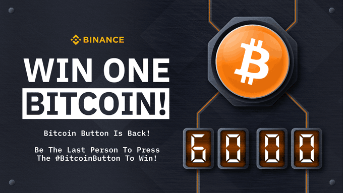 hotrading's tweet photo. Win 1 #Bitcoin with the #Binance button game ! 🔶

👉 https://t.co/dDUC3Rd1xD 🍀

#BitcoinButton https://t.co/LshrJPx7lE