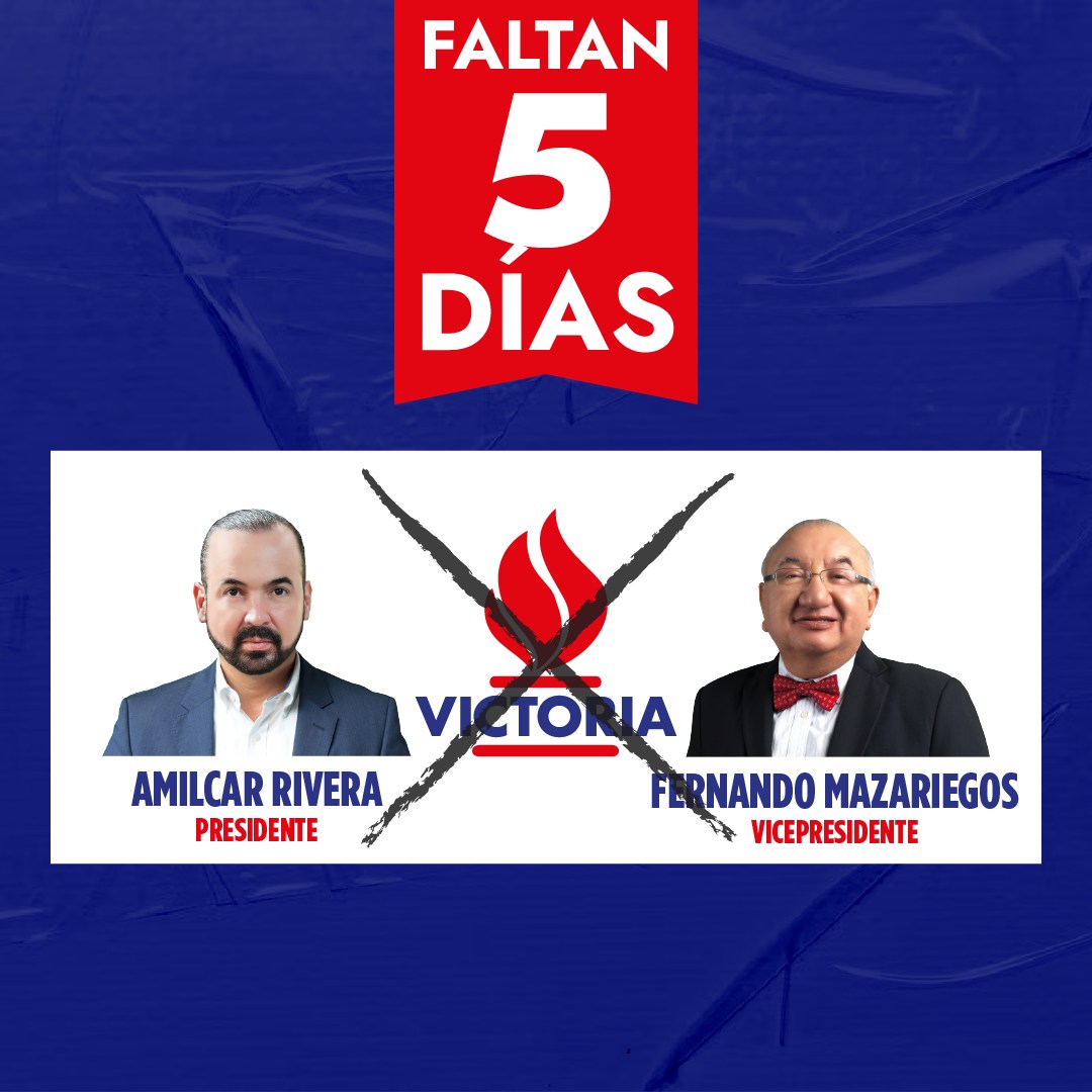 AmilcarRiveraGT's tweet photo. ¡Estamos a 5 días de la #VICTORIA!
#LlamaVistaLlamaMarcada #GuatemalaDecide2023 #NoSandra #NoZury #NoMulet #NoConde #NoALaCorrupción #NoAlFraudeElectoral https://t.co/bDbNDW0arm