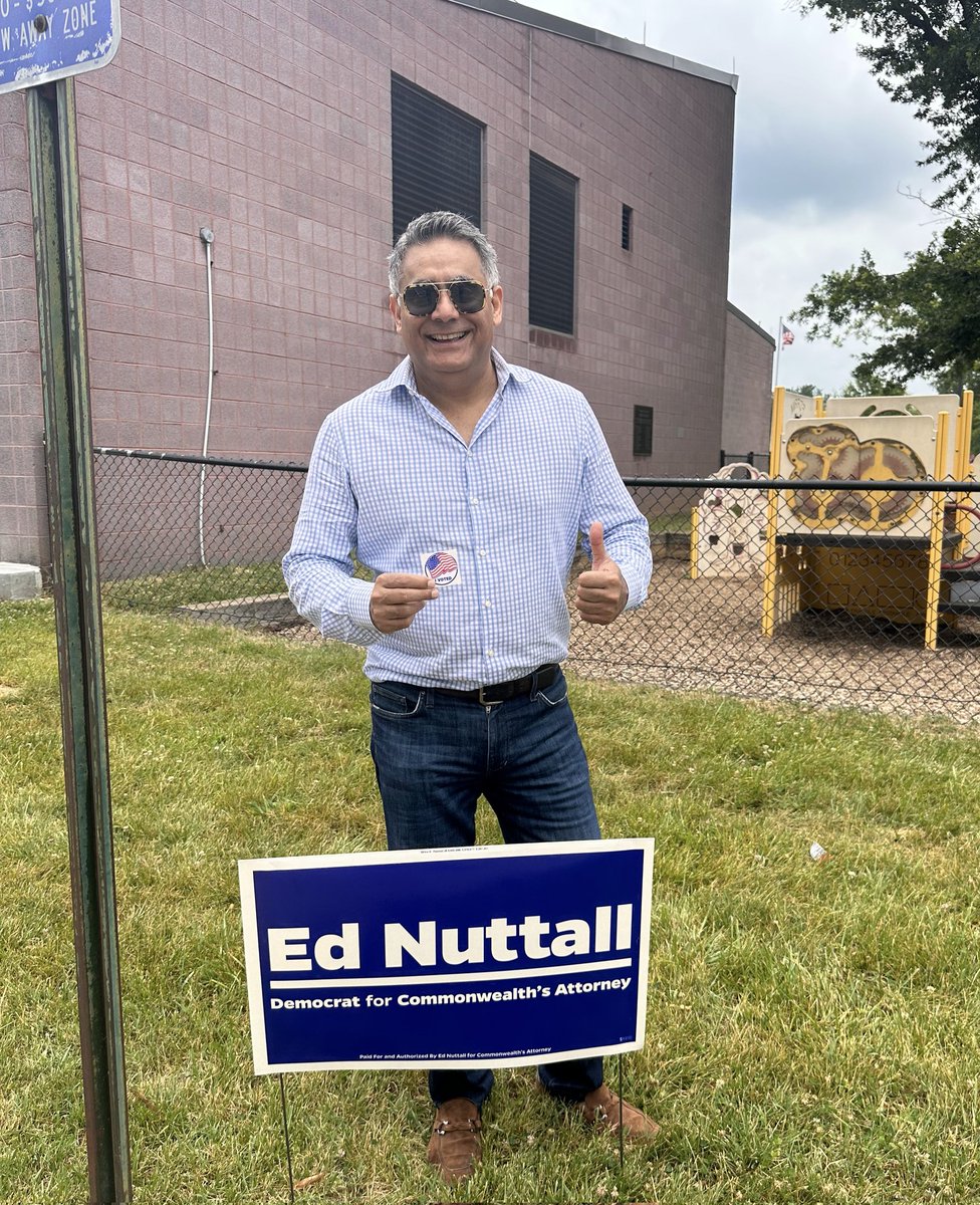 My ballot is in the box. I voted for Ed Nuttall because the current Commonwealth's Attorney has failed to keep #FairfaxCounty safe.