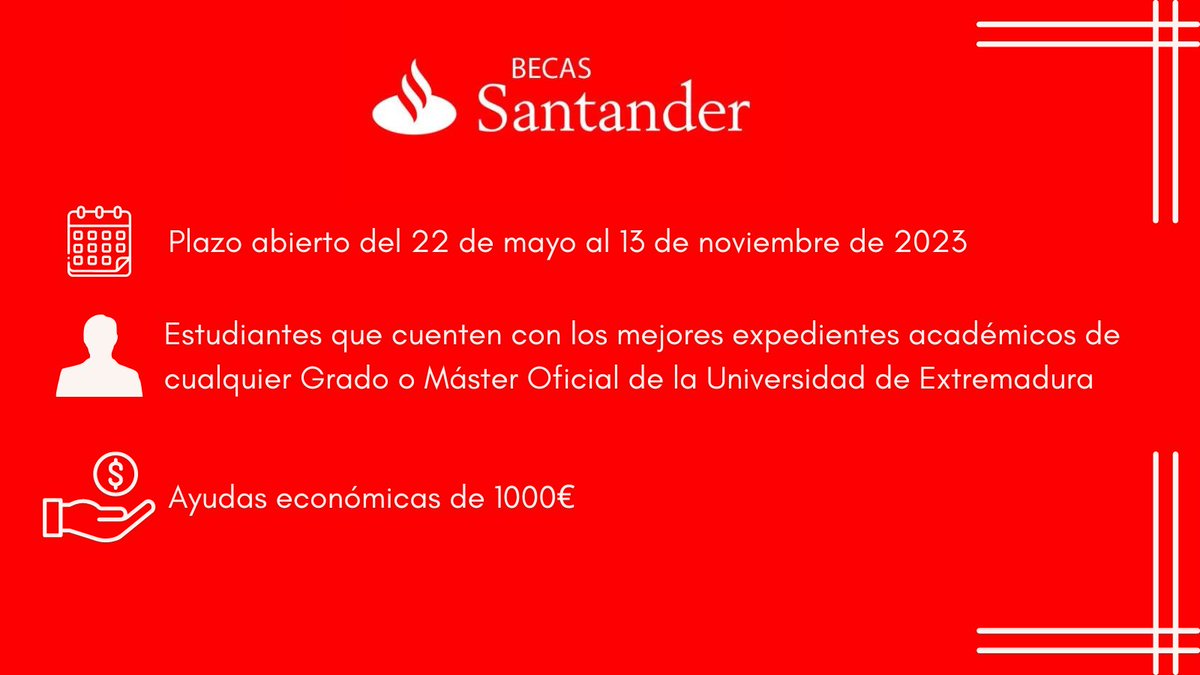 FUEx_fundacion's tweet photo. ¿Eres estudiante de la @infouex ? Entonces puede que te interese el Programa “Becas Santander | Ayuda Económica 2023/2024”, 

Puedes ver la convocatoria y los requisitos específicos de la @infouex  en la Web @bancosantander : https://t.co/1Ayo3V8nwg

#Becas #Santander #UEx #FUEx https://t.co/iDawO9vgAn
