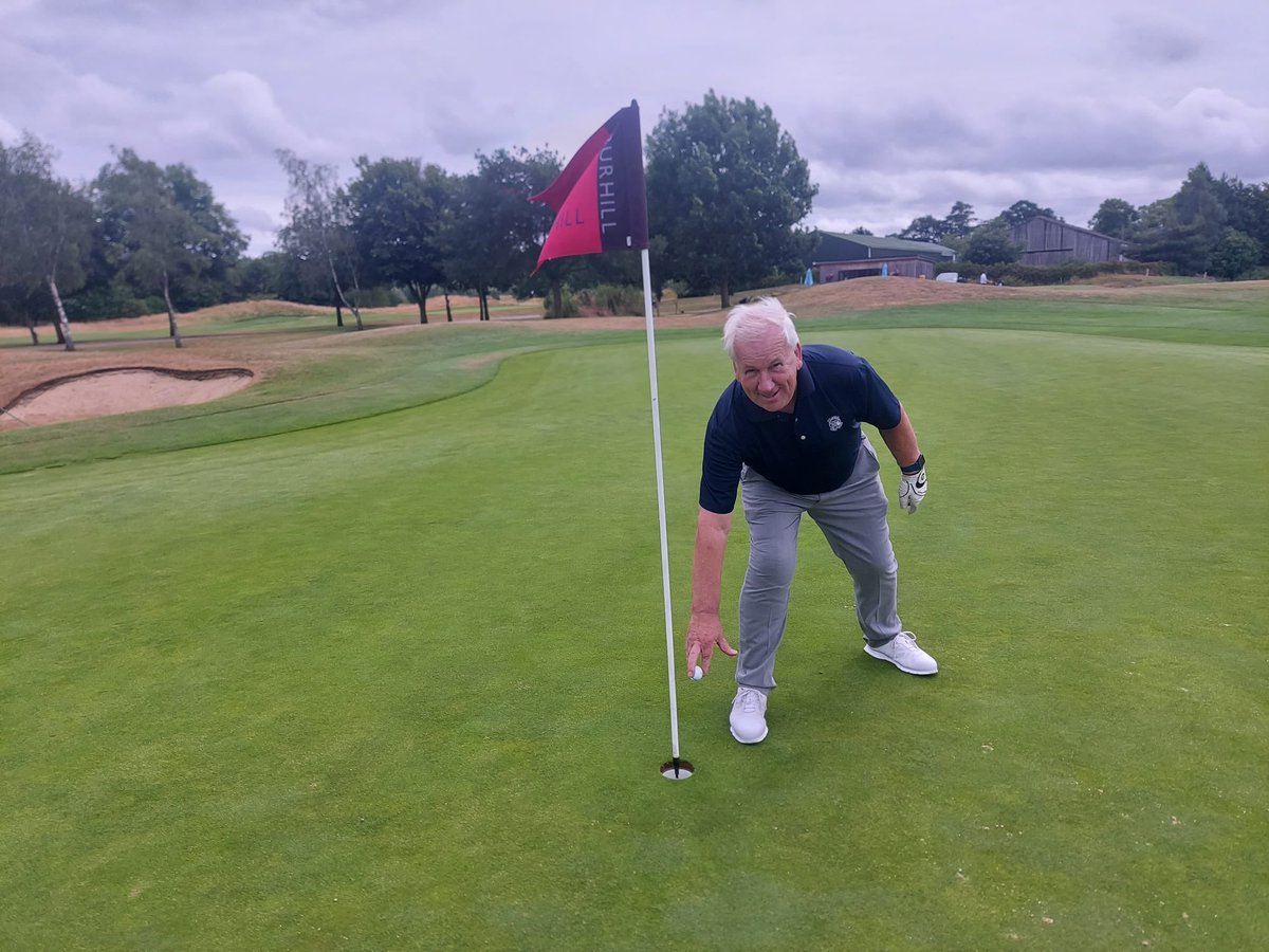 FulwellGC's tweet photo. Congratulations to Chairman, Peter Brice getting a hole in one today on the 8th hole on the New Course at Burhill today. A beautifully flighted 5 wood nestled in the hole #ace #holeinone #drinksallround #easygame https://t.co/otOr4FDSzZ