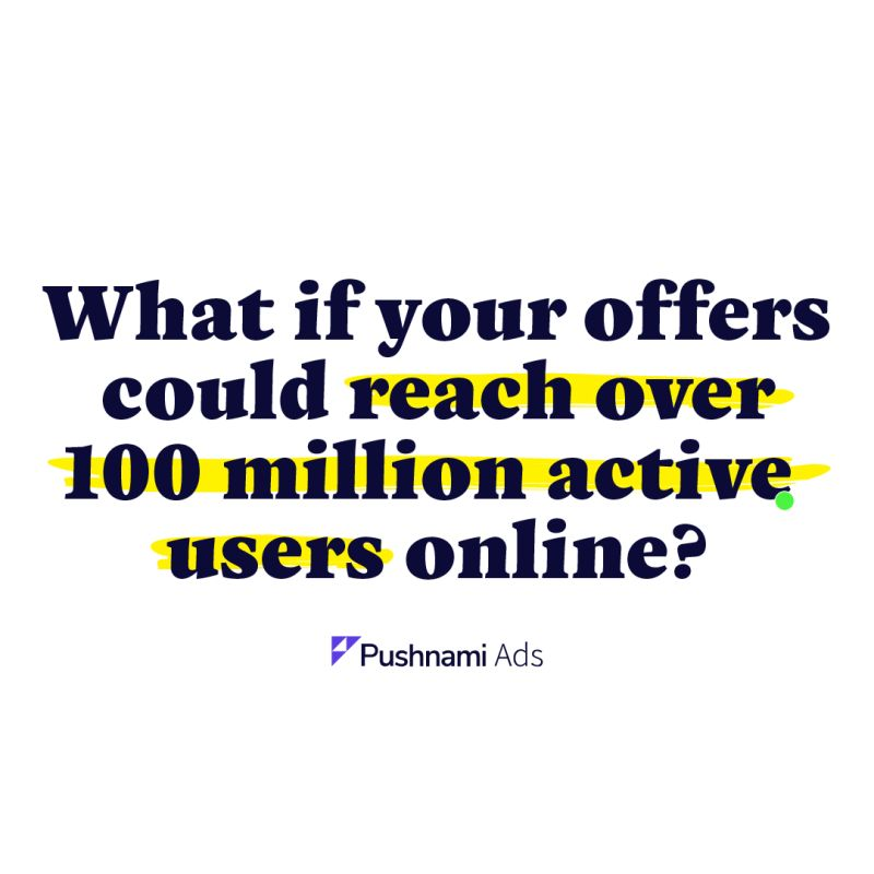 pushnami's tweet photo. Affiliates &amp; Marketers: Your ads won't get this kind of reach anywhere else.  

➡️ Performance-based advertising (CPC)

➡️  Reach engaged audiences &amp; drive more conversions at scale

➡️ 90%+ tier 1 traffic

https://t.co/BagHJFiXty https://t.co/hjrKKhqnQe