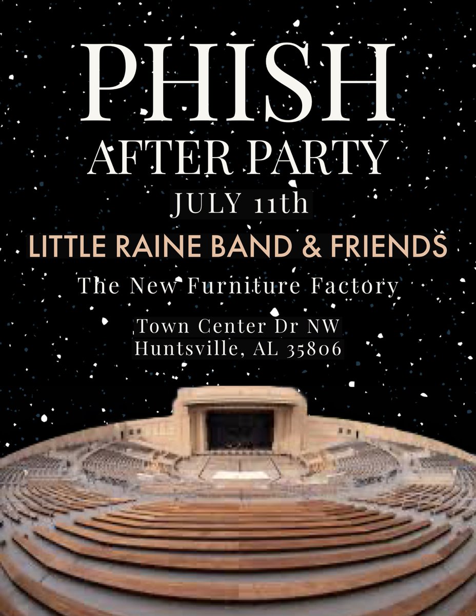 For those going to Phish in Huntsville, we are playing an after party on night 1 (July 11th)! It’s right down the street from the Orion, so come hang after the show!