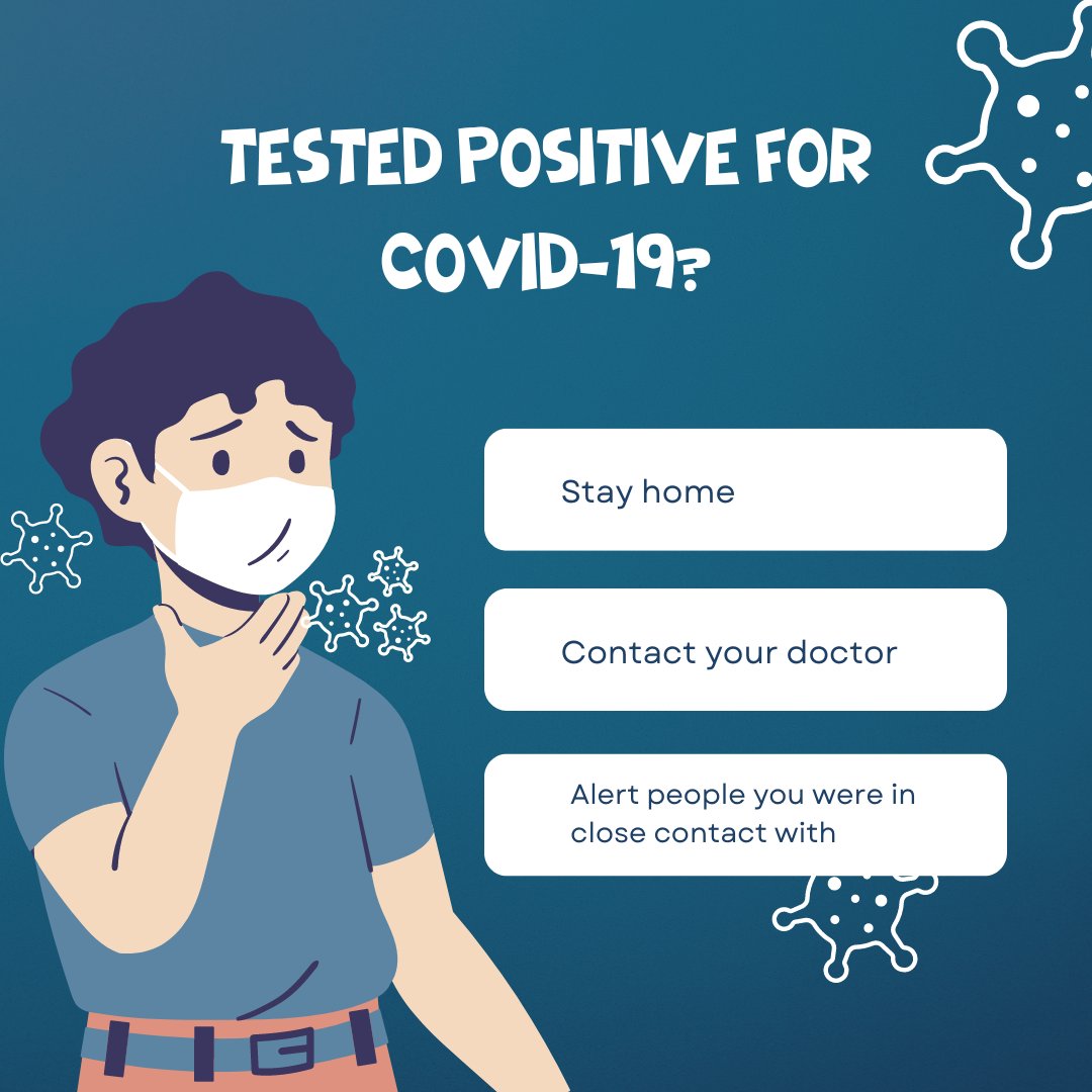 If you test positive for COVID-19, make sure you follow these tips to keep yourself and others safe. For more information, visit: https://t.co/Hg6MAlBD2Z https://t.co/S1qCi29K3H