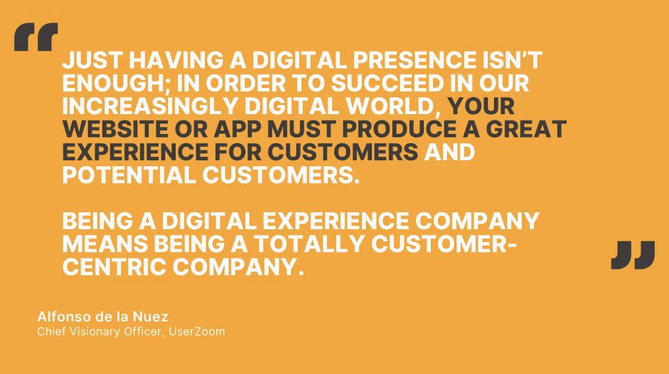Anyone can set up and run a digital business, but not everyone is prepared to go the extra mile to both meet and exceed customer expectations.

If you can create a product or service that is as frictionless as possible, you can stand out from the crowd: userzoom.com/info/the-digit…
