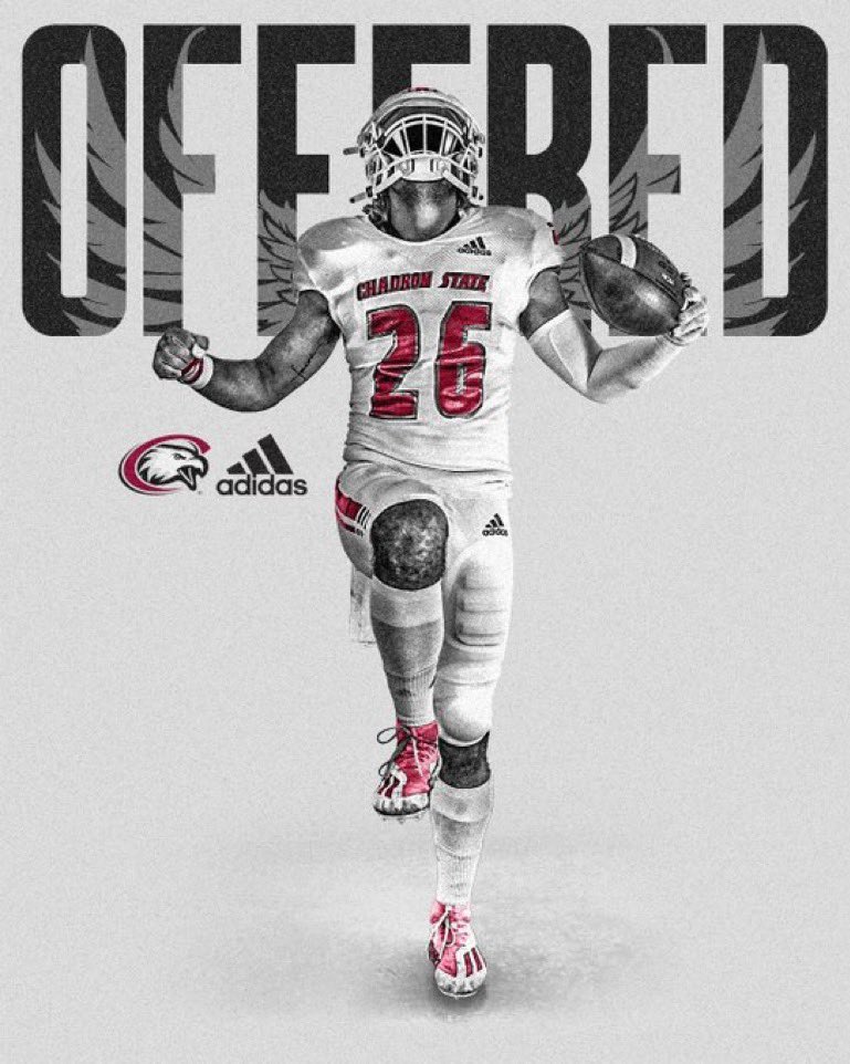 I’m very happy and blessed to announce I have been offered by Chadron State. Huge thank you to <a href="/CoachJayLong/">Jay Long</a> and <a href="/CoachSasse/">Clint Sasse</a> for making this possible!