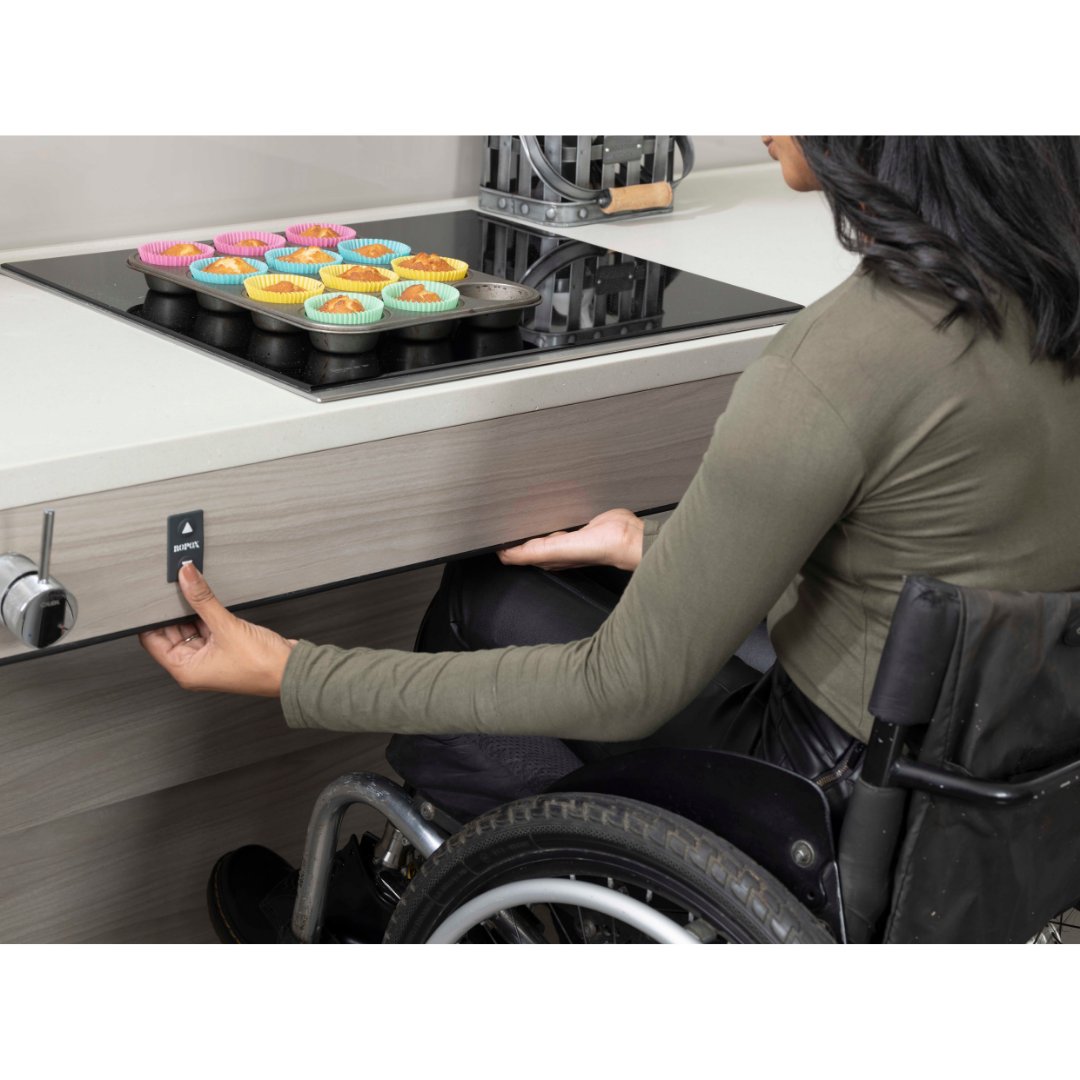 Safety is one of the key considerations when designing any kitchen, but especially an accessible one. We always recommend an Induction Hob in a Freedom kitchen. They are more energy-efficient, eco-friendly, safer and easier to use for people with mobility or sensory impairments.