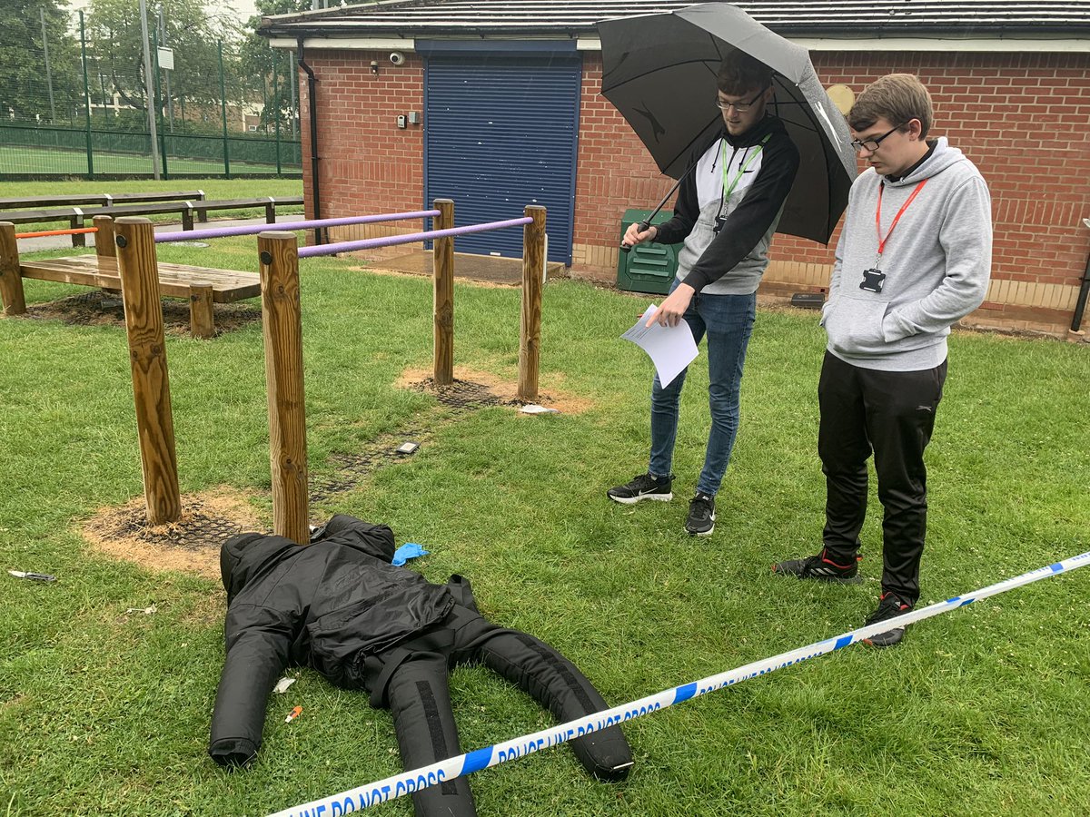 More crime scene investigation today for level 3 students. A rainy murder scene to manage but many forensic opportunities and lines of enquiry identified.