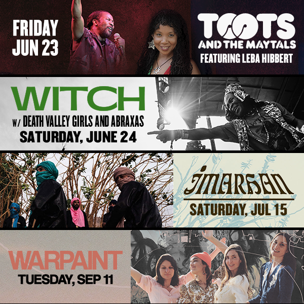 Toots & The Maytals ft. Leba Hibbert, W.I.T.C.H. (with Death Valley Girls & Abraxas), Imarhan, and Warpaint all have shows coming up at Brooklyn Bowl. Get tickets: ticketweb.com/search?q=BBNYB…