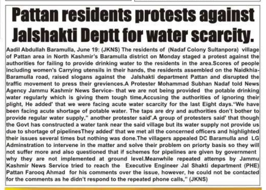 Pattan residents protests against Jalshakti Deptt for water scarcity
@OfficeOfLGJandK  @DCBaramulla 
@DrSyedSehrish 
@AadilAbdullah4