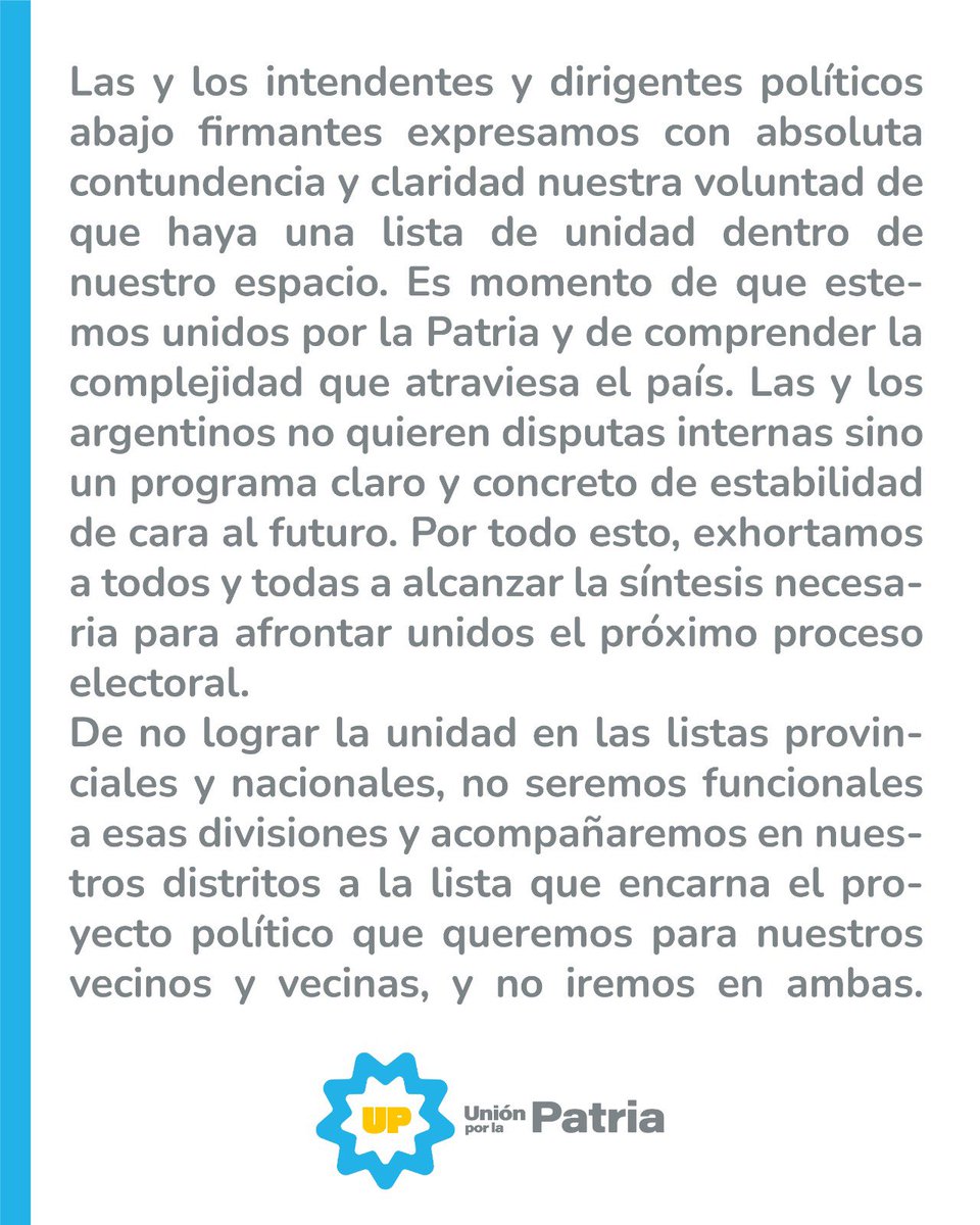 FedericoAchaval's tweet photo. Es tiempo de estar unidos por la Patria. https://t.co/xISh9WdFnX