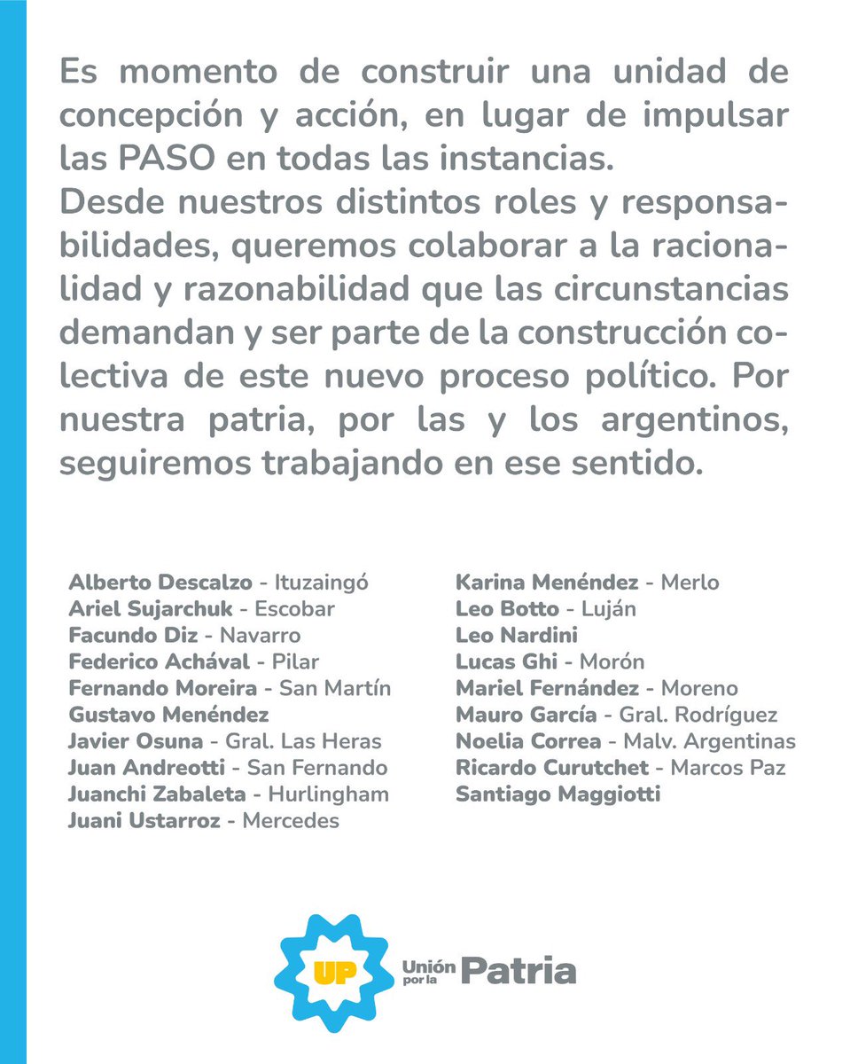 FedericoAchaval's tweet photo. Es tiempo de estar unidos por la Patria. https://t.co/xISh9WdFnX