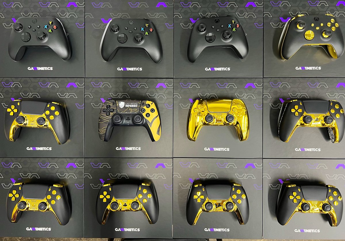 Gameneticshq's tweet photo. It’s safe to say that gold and black is a very popular combo! 

And just a reminder, we do offer mods like back buttons and mouse click bumpers/triggers 🎮 https://t.co/bgifk9LqR3