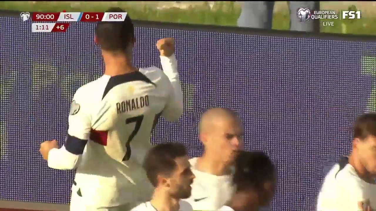 Ronaldo celebrates goal #123 in his 200th international appearance for Portugal! 🎉🇵🇹”