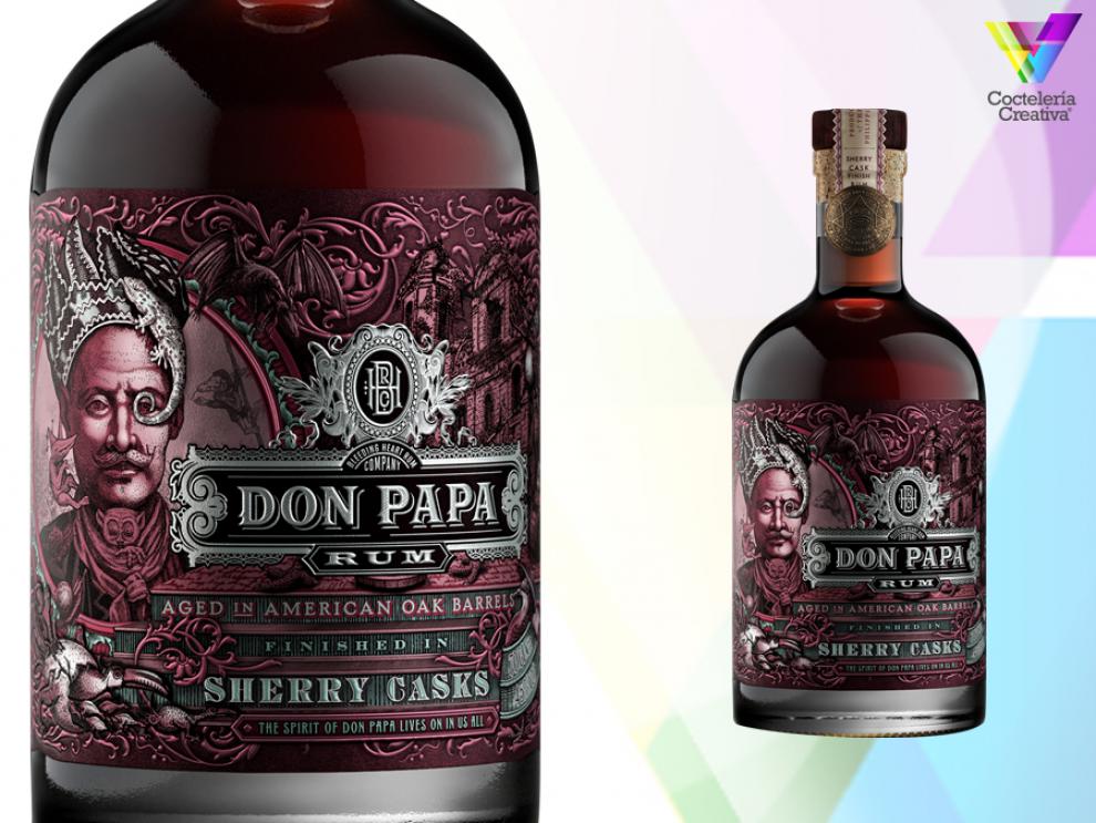 CreativeBar's tweet photo. Un ron suave y afrutado en nariz con notas de pasas maduras. En boca tiene una dulzura con cuerpo y notas de ciruela, chocolate negro e higos maduros. Así es #DonPapaSherryCasks https://t.co/PU2uqf2N22 #RonDonPapa #RonPremium https://t.co/BNBAKzQcOu