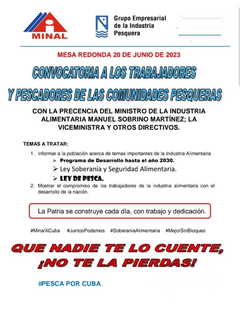 #SoberaníaAlimentaria
#PescaXCuba
#MinalXCuba