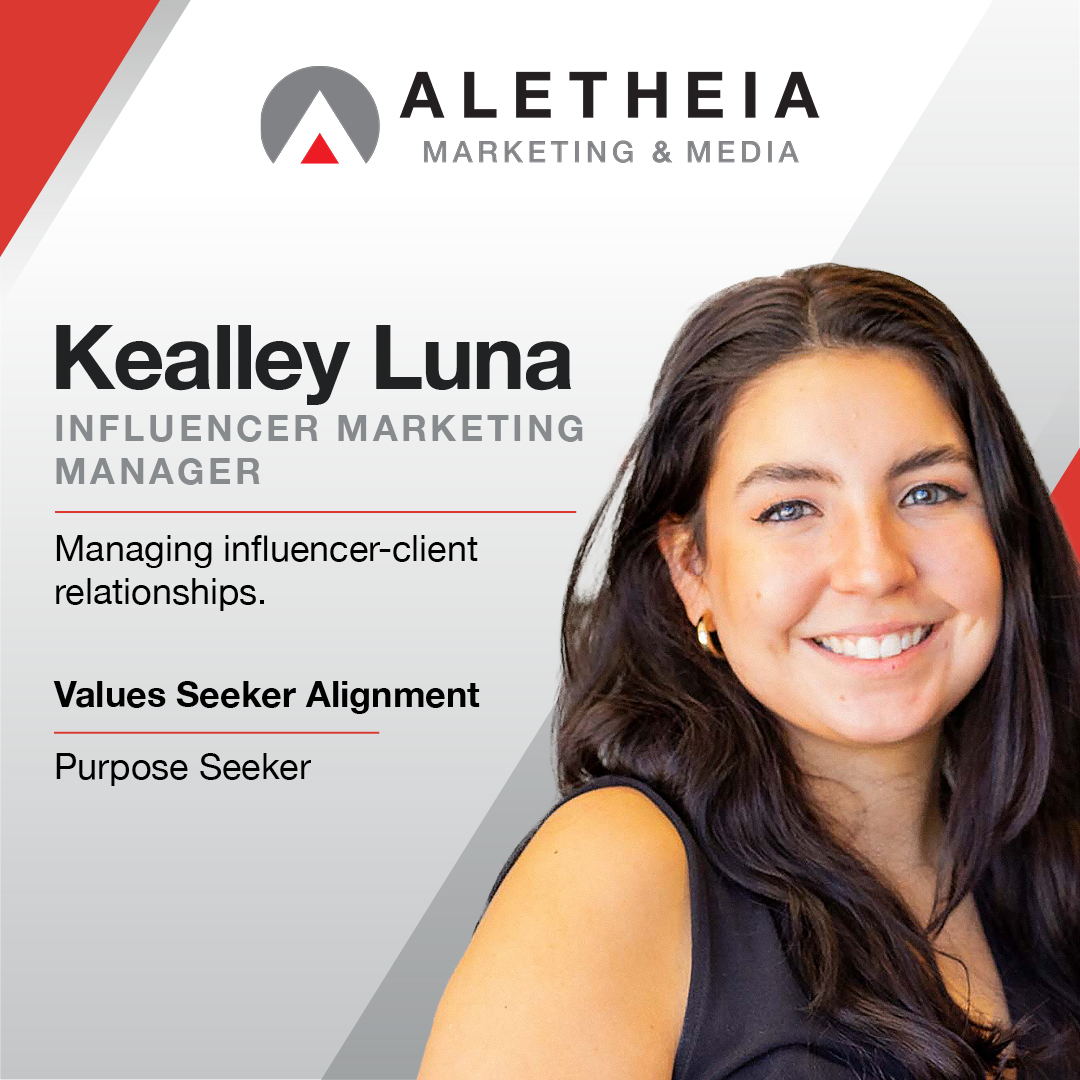 As our influencer marketing manager, Kealley keeps our agency on-trend for branded influencer content. She's also a power ranger when it comes to managing influencer-client relationships.

#Aletheia #Marketing #TeamMember